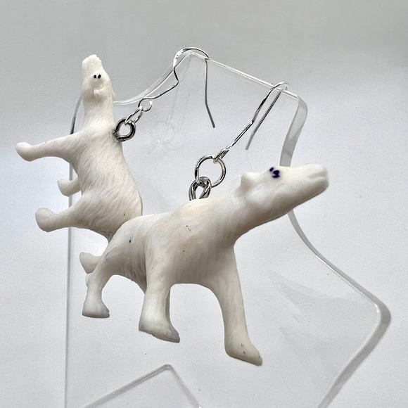 Polar Bear Earrings - Zoo Earrings - Alaskan Earrings - Field Trip Earrings - Picture 1 of 10